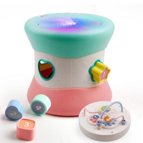 6 az egyben - Zenélő formaillesztő dob - zöld 6 az egyben - Zenélő formaillesztő dob - zöld