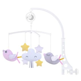 Madaras kiságyforgó - Felhúzható, zenélő és forgó fej, biztonságos és kellemes tapintású anyagok   Madaras kiságyforgó - Felhúzható, zenélő és forgó fej, biztonságos és kellemes tapintású anyagok