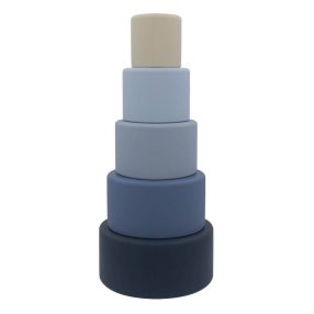 Egymásba rakható, 5 részes színes csészék babáknak - 100%-ban BPA-mentes, 6 hónapos kortól - kék   Egymásba rakható, 5 részes színes csészék babáknak - 100%-ban BPA-mentes, 6 hónapos kortól - kék