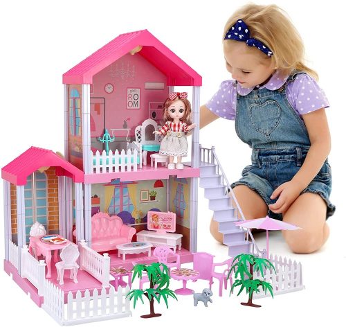 Princess álomház - 95 részes, 48 cm magas, fényekkel, bútorokkal, babákkal és kiegészítőkkel