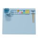Szilikon festő szőnyeg, festő paletta, festőlap - tapadásmentes, tisztító pohárral a festéshez, 14 szín + 1 keverő - kék