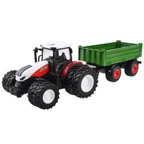  Távirányítós traktor utánfutóval és tehénnel - 41.5 cm hossz, 